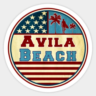 Surfing Avila Beach California Ocean Surf Palms Surfer Sticker